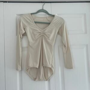 Arq Paloma Bodysuit Cream Women's S Organic Cotton Slow Fashion Sustainable Top